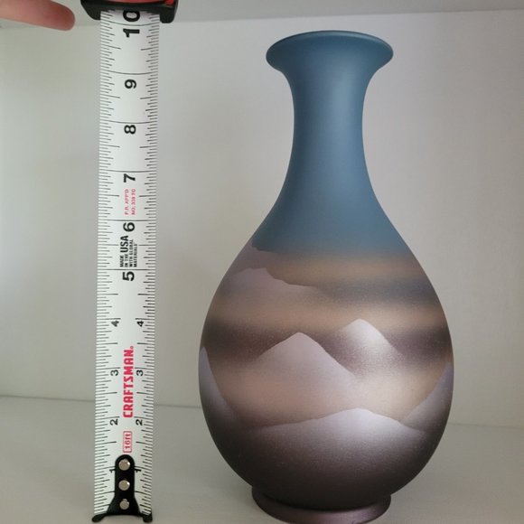 Dreamy 80's Otagiri Hand Painted Mountain Vase - Picture 9 of 10